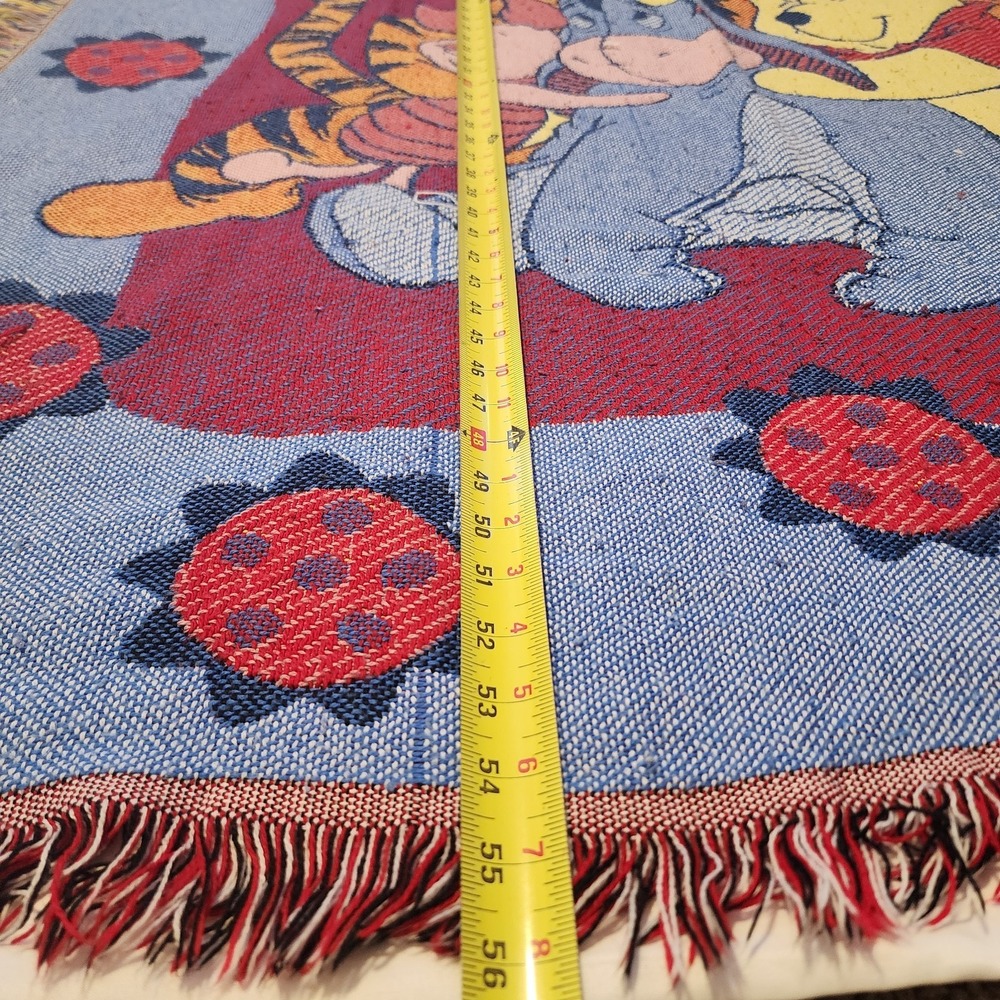 Vintage Disney Winnie The Pooh Tapestry Blanket 56x46 - Picture 6 of 8